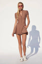 VIENNA LOW-ZIP CORSET DRESS - MOCHA (PRE-SALE)