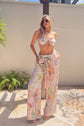 Geraldine Cover-Up Pant - Pink Multi Colorful Palm