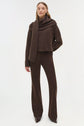 Elson Wool Cashmere Scarf Sweater - Chocolate