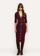 Melania Pointelle Knit Skirt - Deep Port/Gold (PRE-SALE)