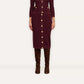 Melania Pointelle Knit Skirt - Deep Port/Gold (PRE-SALE)