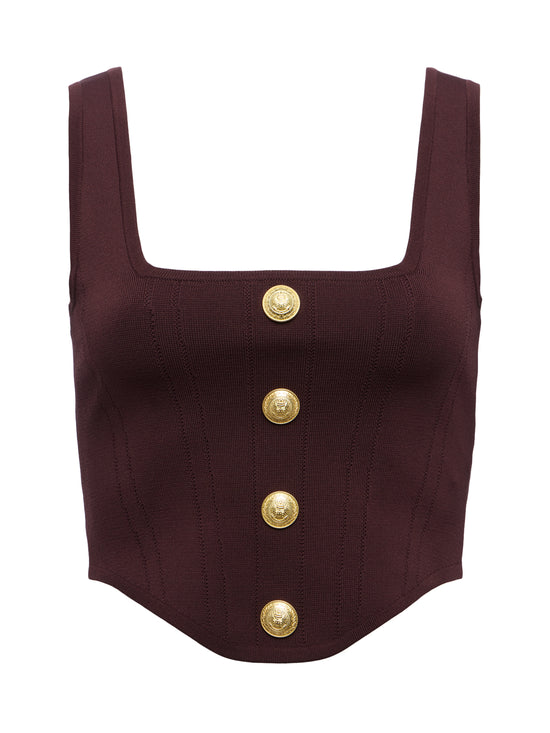 Saga Top - Chocolate/Gold