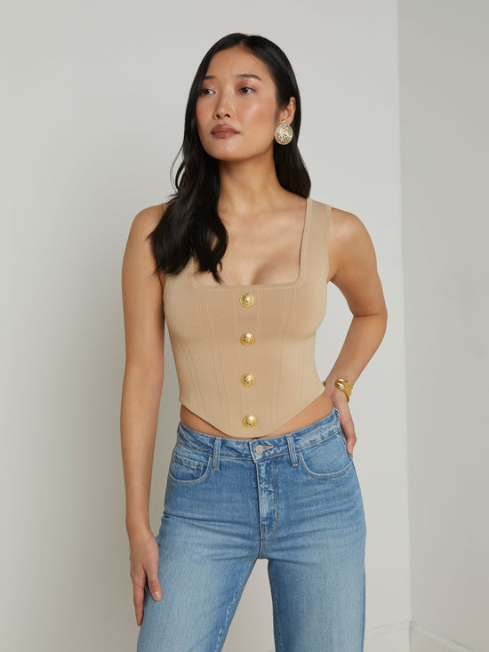 Saga Top - Almond/Gold