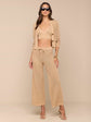 Orla Pointelle Knit Cardigan - Light Cappuccino/Gold