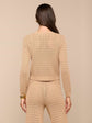 Orla Pointelle Knit Cardigan - Light Cappuccino/Gold