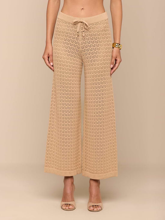 Gaelle Pointelle Knit Pant - Light Cappuccino