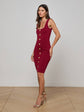 Soleil Knit Dress - Black Cherry/Gold