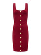 Soleil Knit Dress - Black Cherry/Gold