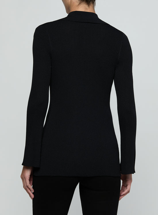 KAYE RIB COLLARED CARDIGAN