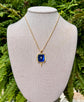 Art Deco Pendant Necklace - Blue