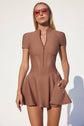 VIENNA LOW-ZIP CORSET DRESS - MOCHA (PRE-SALE)