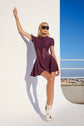 LONDON LOW-ZIP CORSET DRESS - WINE (PRE-SALE)