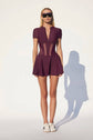 LONDON LOW-ZIP CORSET DRESS - WINE (PRE-SALE)