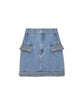 BRAIDED DENIM MINI SKIRT