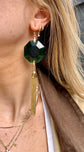 Vintage Emerald Tassel Earrings