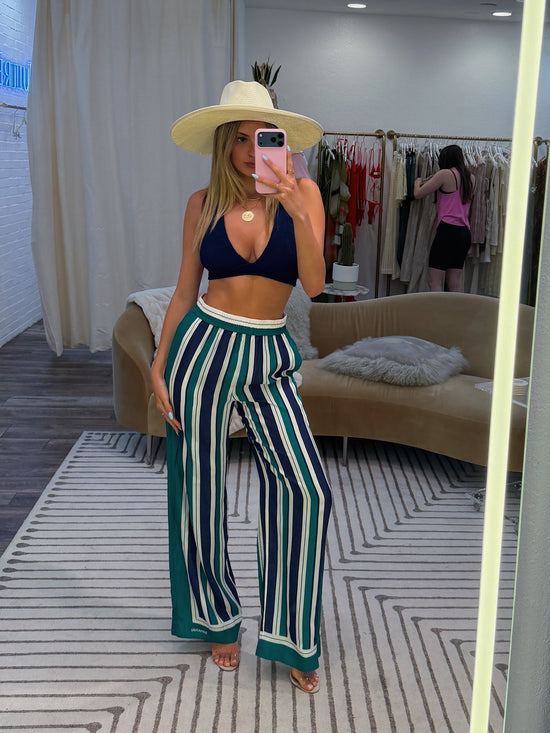 Zuna Striped Pajama Pants - Kelly Green