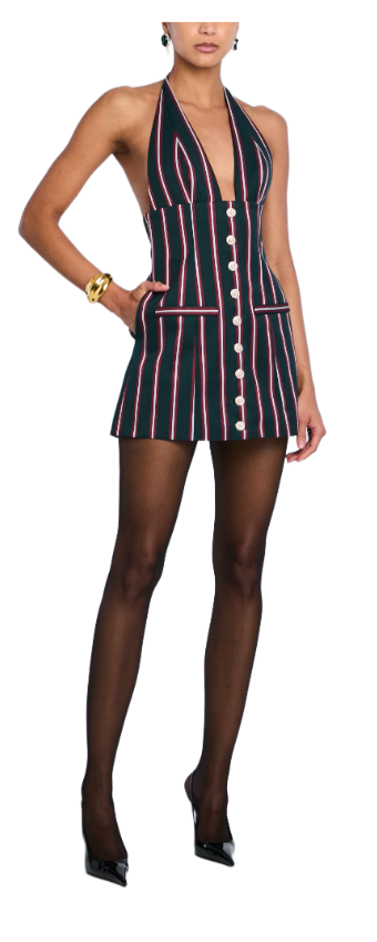 Wood Dress in Emeraude Stripe