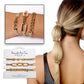 2-in-1 Bracelet Hair Tie Set - Chainlink Beige/Yellow