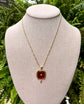 Art Deco Pendant Necklace - Red