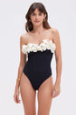 Breeze Jacquard Flower Applique One Piece