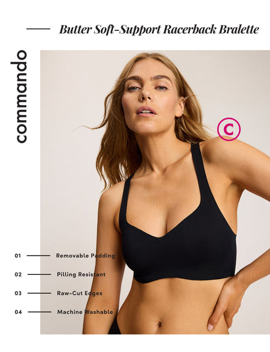 Butter Soft Support Racerback Bralette - Black