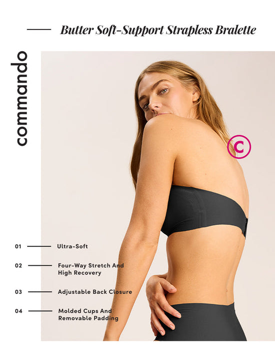 Butter Soft Support Strapless Bralette - Black