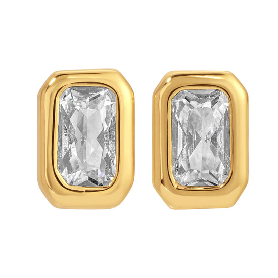 Bezel Baguette Studs