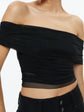 Isadola Over The Shoulder Ruched Top