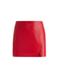 SIOBHAN VEGAN WRAP MINI SKIRT - Red Apple