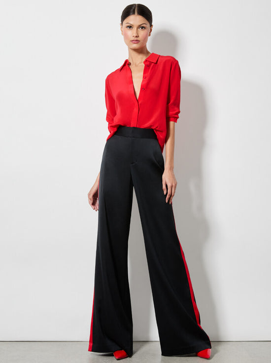 Willa Placket Top - Bright Ruby