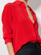 Willa Placket Top - Bright Ruby