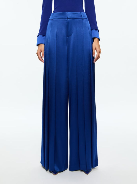 Simon High Rise Wide Leg Pleated Trouser