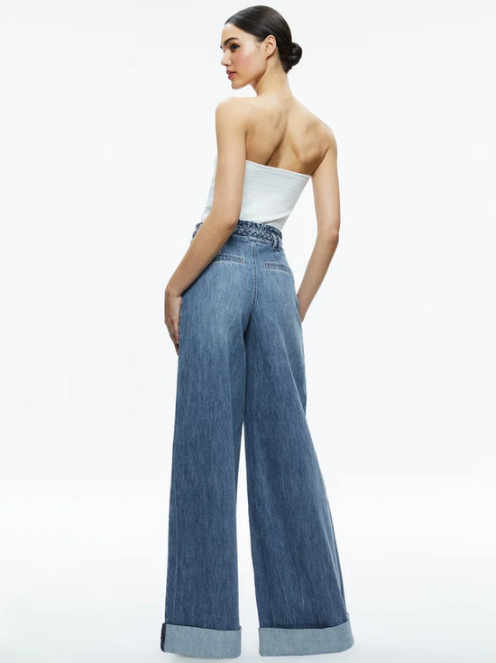 Harriet Wide Leg High Rise Paperbag Jeans (PRE-SALE)