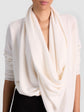 JULES CASHMERE DRAPED PULLOVER - Ecru