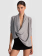 JULES CASHMERE DRAPED PULLOVER - Grey