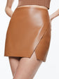 SIOBHAN VEGAN WRAP MINI SKIRT - Camel