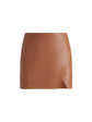 SIOBHAN VEGAN WRAP MINI SKIRT - Camel