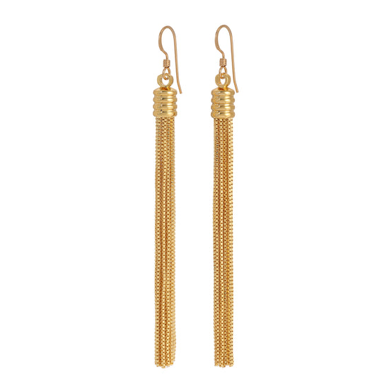 Cap Tassel Chain Earrings