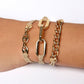 2-in-1 Bracelet Hair Tie Set - Chainlink Beige/Yellow