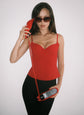 Jersey Built-In Bra Cami - Rouge