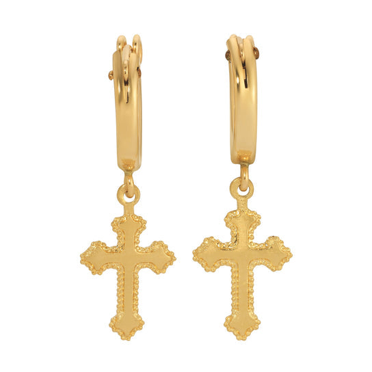 Cross Hoop Earrings