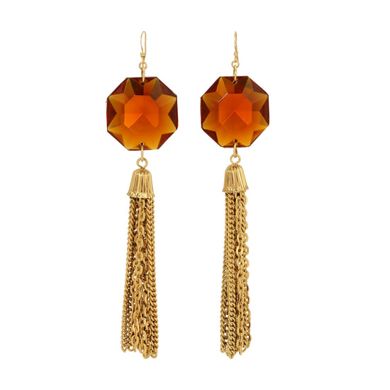 Vintage Topaz Tassel Earrings