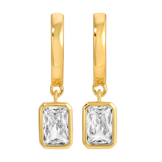 The Emerald Bezel Hoops