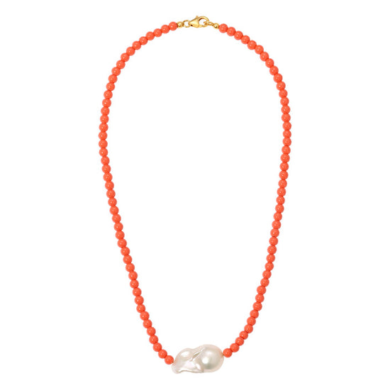 Vintage Coral Pearl Necklace (PRE-SALE)