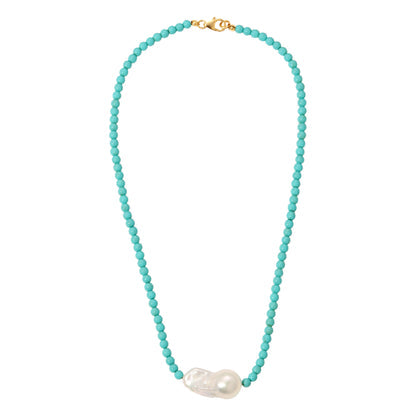 Vintage Turquoise Pearl Necklace