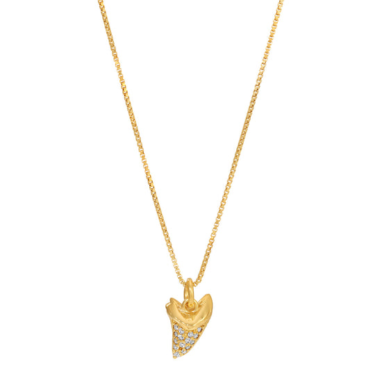 Shark Tooth Bling Charm Necklace