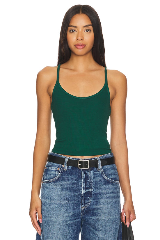 Silk Knit U Tank - Malachite