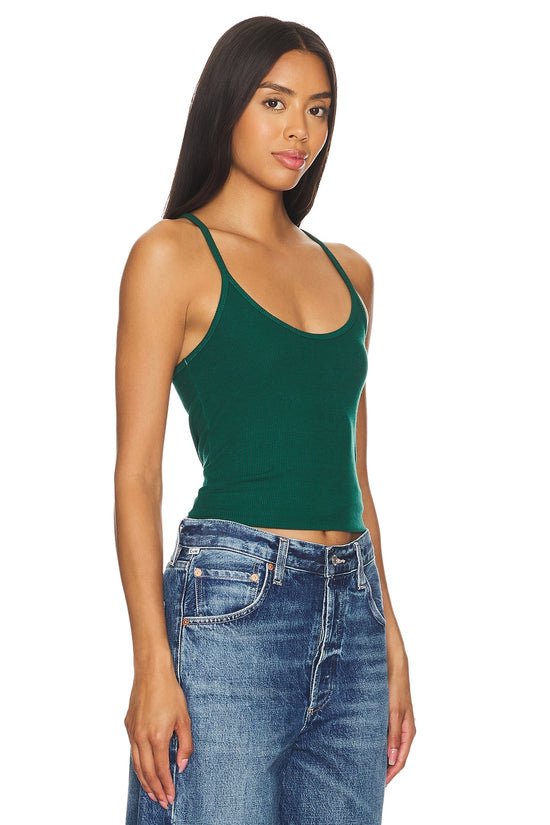 Silk Knit U Tank - Malachite