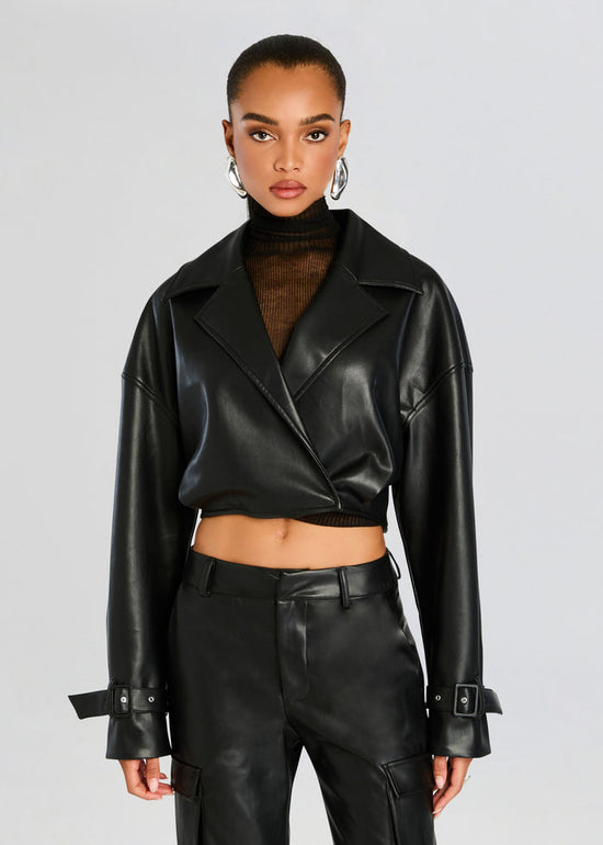 Koda Vegan Leather Cropped Trench (PRE-SALE)