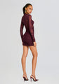 Moxey Ruched Mesh Mini Dress